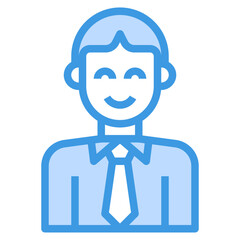 avatar blue outline icon