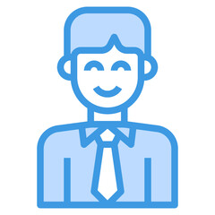 avatar blue outline icon