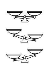 Scales icon vector. Law scale icon. Scales vector icon. Justice