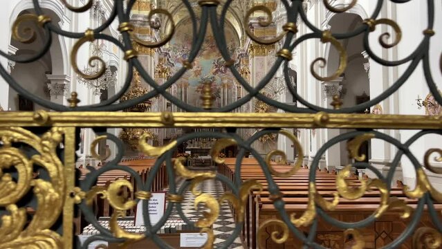 beautiful iron-wrought gate in monaster church Spital am Pyhrn, Upper Austria