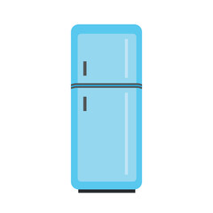Blue two-chamber refrigerator, illustration