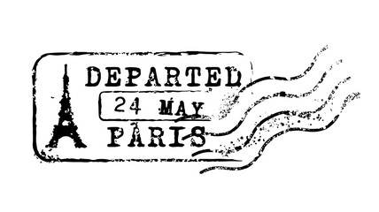 Beautiful retro grungy rubber stamp from Paris vector isolated illustration