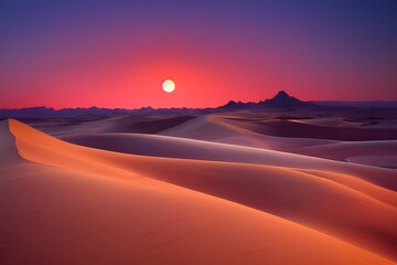 Fototapeta na wymiar A beautiful warm sunset over the desert.
