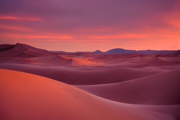 Naklejka na ściany i meble A beautiful warm sunset over the desert.