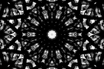 black and white abstract mandala artwork