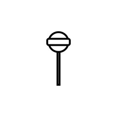 Lollipop line icon isolated on white background