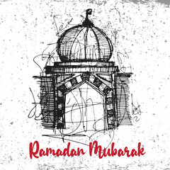 Ramadan Mubarak Chaotic Lines Doodles