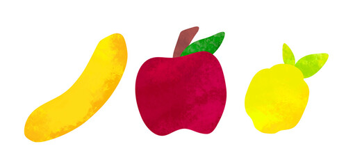 Set of fruits with textures illustration