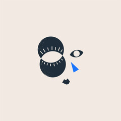 Face elements, abstract vector concept. Minimal illustration.