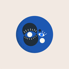 Face elements, abstract vector concept. Minimal illustration.