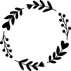 Leaf Circle Frame Border Vector