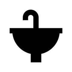 Washbasin Flat Vector Icon 