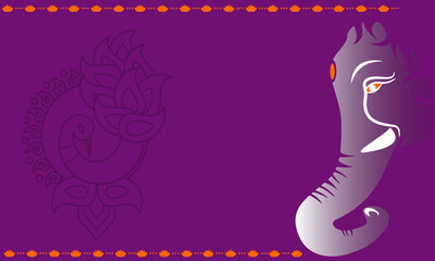 Deepavali Day Background with Silhouette of Elephant, Peacock and Copy Space Area. Suitable to place on content with that theme. - obrazy, fototapety, plakaty