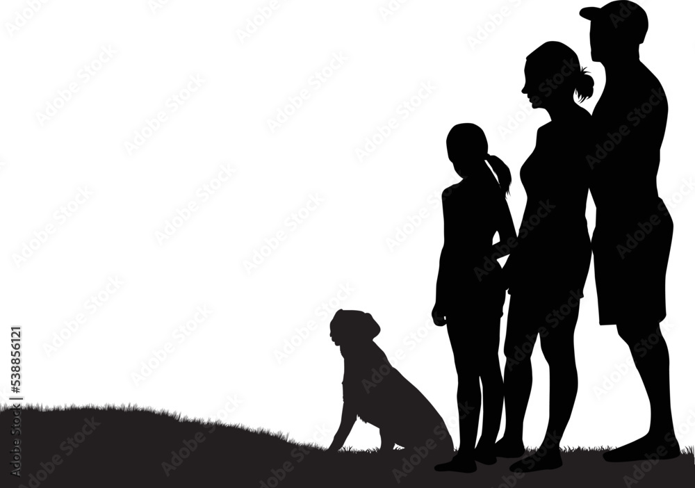 Wall mural vector silhouette of family.