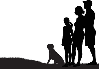 Vector silhouette of family.	 - 538856121