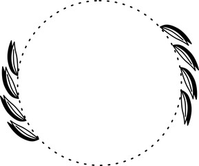 Floral leaf circle frame illustration
