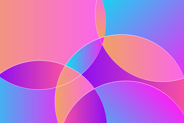 Abstract holographic liquid gradient circles background. Vivid rounded overlap composition wallpaper