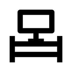 TV Stand Flat Vector Icon 
