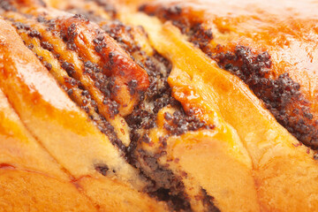 The texture of poppy seed strudel