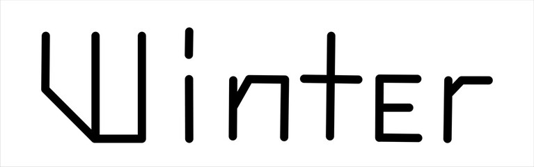 Obraz premium Vector handwritten black line word winter.