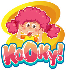 Playful cartoon character with kooky word expression