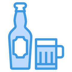 Beverage blue outline icon