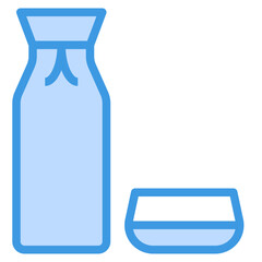 Beverage blue outline icon
