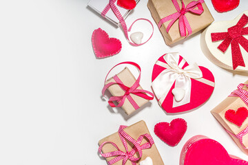 Valentine day background with gifts