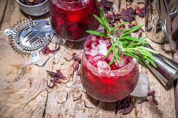 Iced hibiscus cocktail