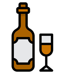 Beverage filled outline icon