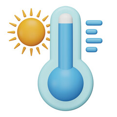 High temperatures 3d rendering isometric icon.