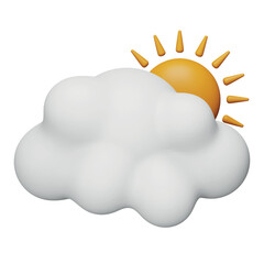 Partly sunlight 3d rendering isometric icon.