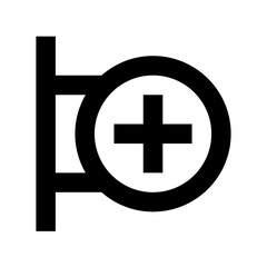 Hospital Sign board Flat Vector Icon