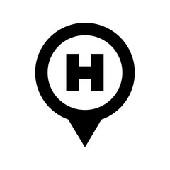Obraz premium Hospital Location Flat Vector Icon