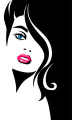 cosmetic themed digital woman portrait artistic vector illustration