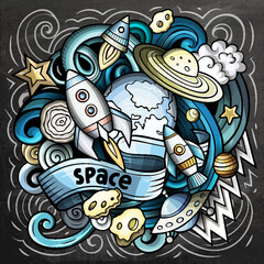 Space cartoon vector illustration