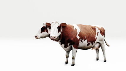 mutant cow isolated on white background