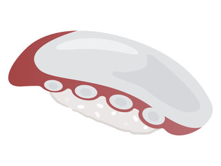 タコの握り寿司のイラスト