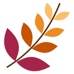 Branch Autumn Flora Color 2D Illustration