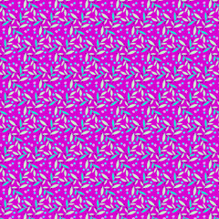 Cute botanical seamless pattern of simple light green leaves isolated on a vivid pink fuchsia background
