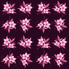 Blossom flowers in the dark background.