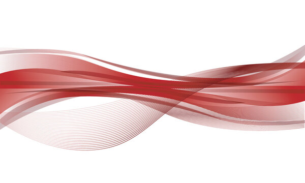Red curved wave vector art design background