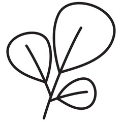 Leaves Autumn Flora Outline 2D Illustration