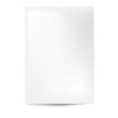 blank white paper A4 with shadow on white background. Poster or document  template