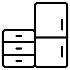 cupboard and refrigerator icon