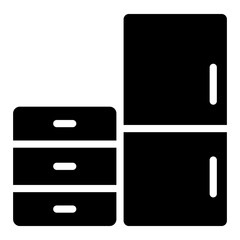 cupboard and refrigerator icon