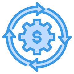 Administration blue outline icon