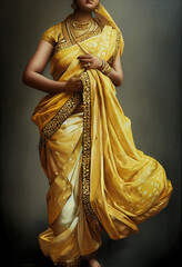 Indian woman in saree painting