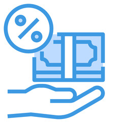 Obraz premium Commission blue outline icon