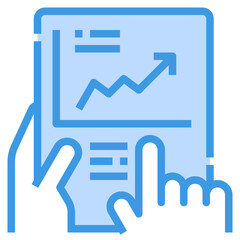 Growth blue outline icon
